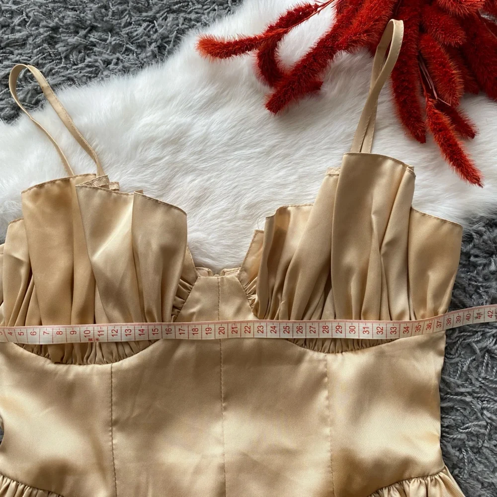 ASOS Cream Ruffled Corset Top - Picture 8 of 9